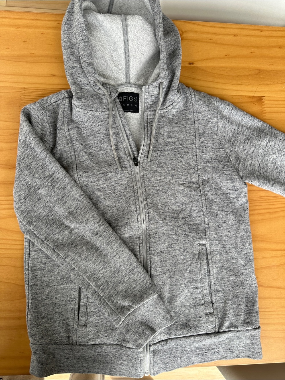 FIGS Women’s Heather grey Zip-Up Hoodie Jacket